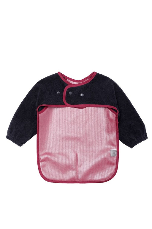 LITTLE PIPERS WATERPROOF SMOCK - RIBBED BURGUNDY W/ BLACK TERRY BIBS LITTLE PIPERS