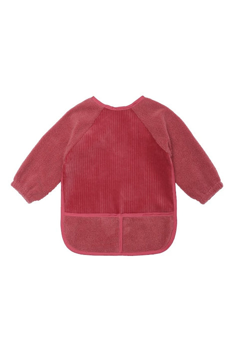 LITTLE PIPERS WATERPROOF SMOCK - RIBBED MAUVE W/ BLACK TERRY MAUVE BIBS LITTLE PIPERS