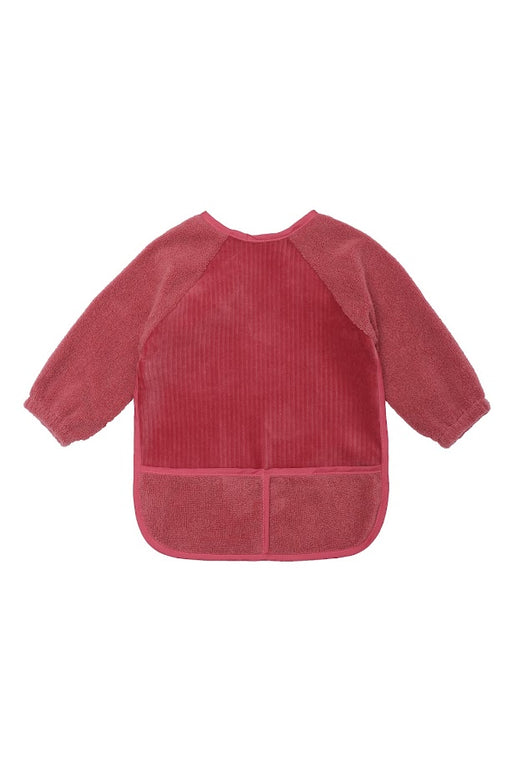 LITTLE PIPERS WATERPROOF SMOCK - RIBBED MAUVE W/ BLACK TERRY MAUVE BIBS LITTLE PIPERS