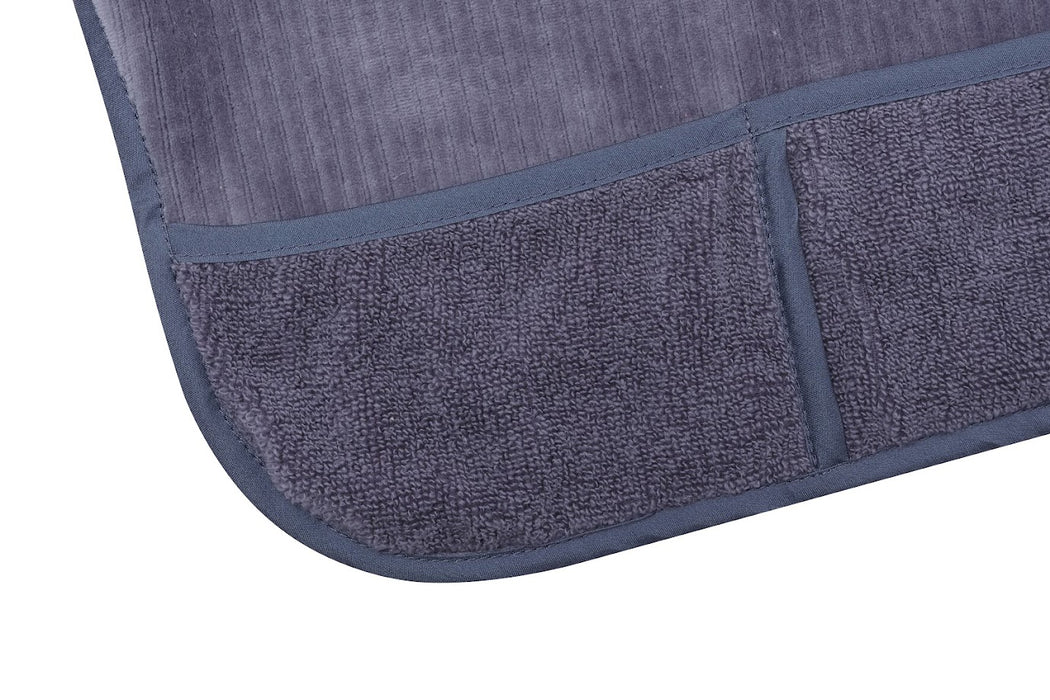 LITTLE PIPERS WATERPROOF SMOCK - RIBBED CHAMBRAY W/ BLACK TERRY BIBS LITTLE PIPERS