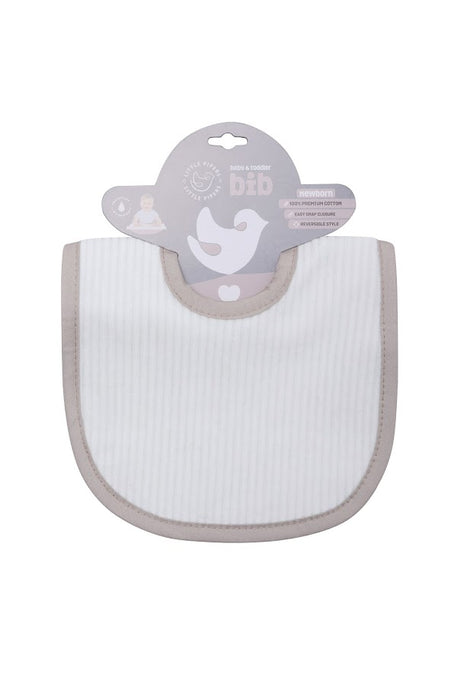 LITTLE PIPERS RIBBED WATERPROOF BIB - TAUPE- INFANT BIBS LITTLE PIPERS