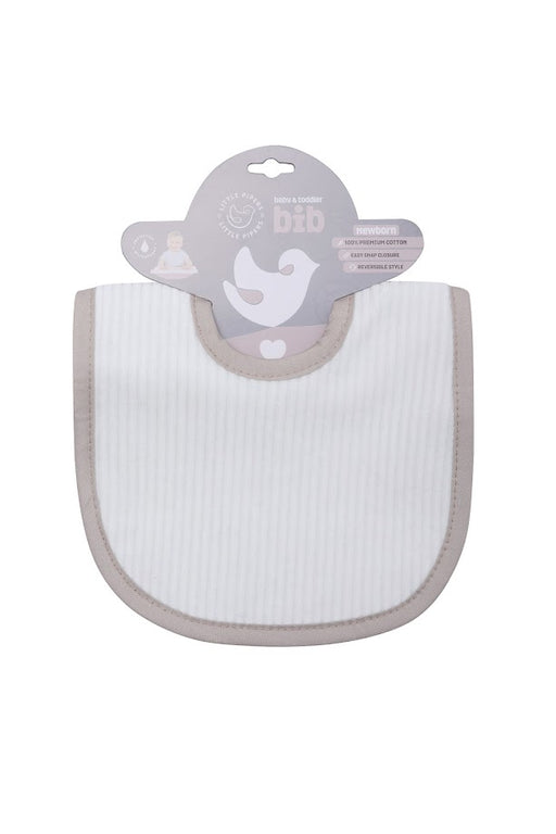 LITTLE PIPERS RIBBED WATERPROOF BIB - TAUPE- INFANT BIBS LITTLE PIPERS