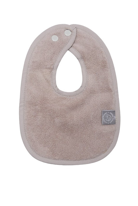 LITTLE PIPERS RIBBED WATERPROOF BIB - TAUPE- INFANT BIBS LITTLE PIPERS