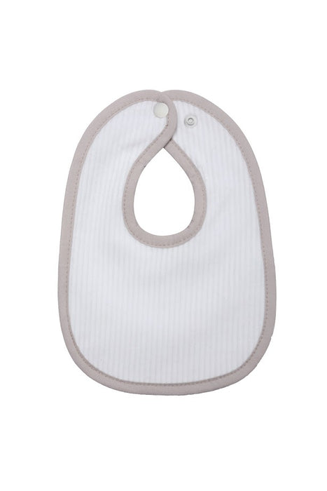 LITTLE PIPERS RIBBED WATERPROOF BIB - TAUPE- INFANT BIBS LITTLE PIPERS