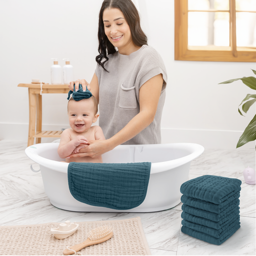 Muslin Washcloths by Comfy Cubs - Neptune Washcloths Comfy Cubs