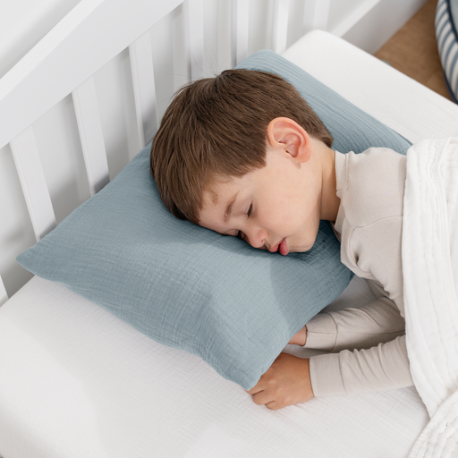 Toddler Pillows with Soft Muslin Pillow Case by Comfy Cubs - Pacific Blue Comfy Cubs