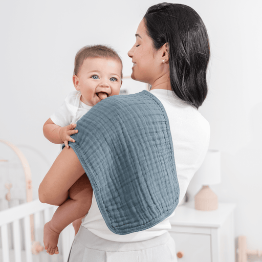 Muslin Burp Cloths by Comfy Cubs - Pacific Blue Muslin Burp Cloths Comfy Cubs