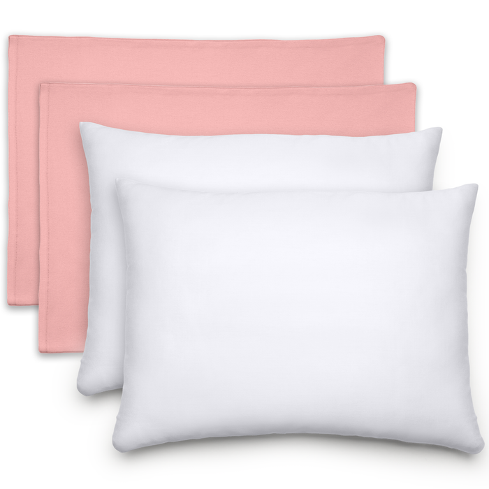 Toddler Pillows with Soft Cotton Pillow Case by Comfy Cubs - Blush Comfy Cubs