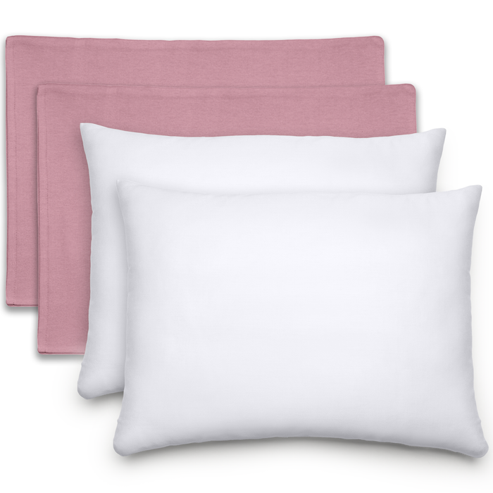 Toddler Pillows with Soft Cotton Pillow Case by Comfy Cubs - Mauve Comfy Cubs