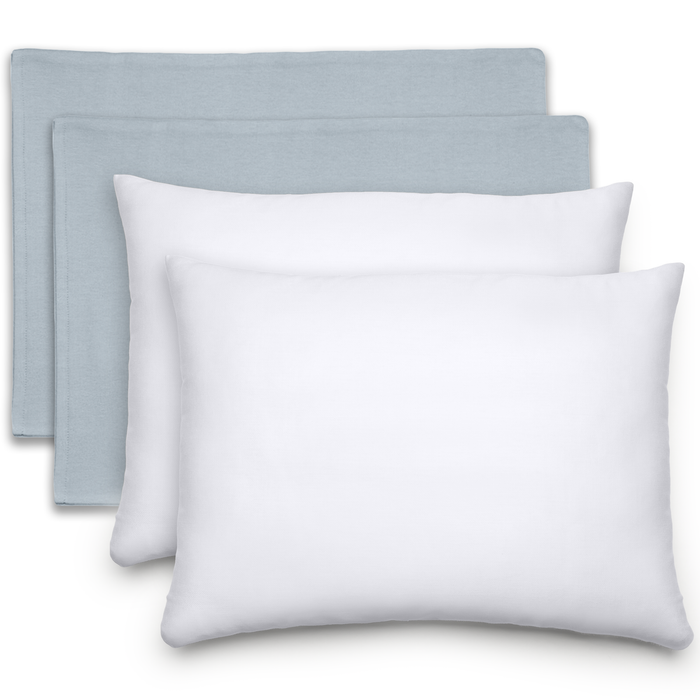 Toddler Pillows with Soft Cotton Pillow Case by Comfy Cubs - Pacific Blue Comfy Cubs