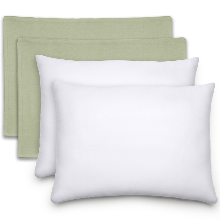 Toddler Pillows with Soft Cotton Pillow Case by Comfy Cubs - Sage Comfy Cubs