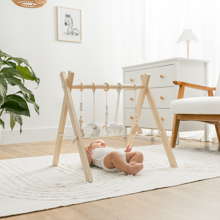 Baby Play Gym by Comfy Cubs in Natural Wood Play Gym Comfy Cubs