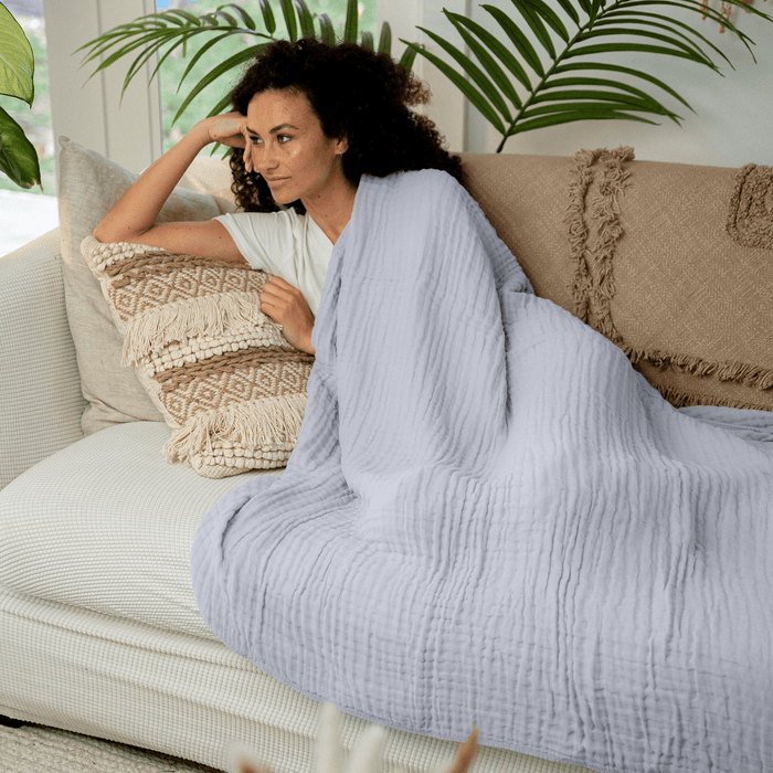 Adult Muslin Blanket by Comfy Cubs in Heather Muslin Comfy Cubs