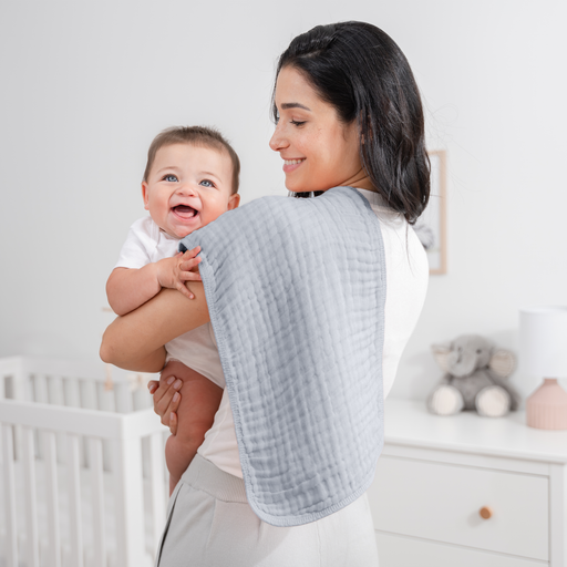 Muslin Burp Cloths by Comfy Cubs - Slate Muslin Burp Cloths Comfy Cubs