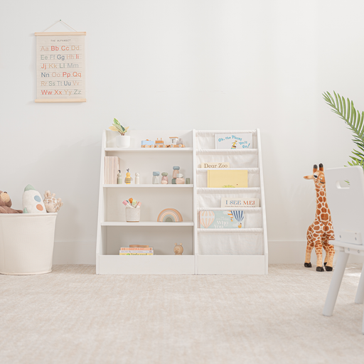 Kids Bookshelf - White Book Shelves Comfy Cubs