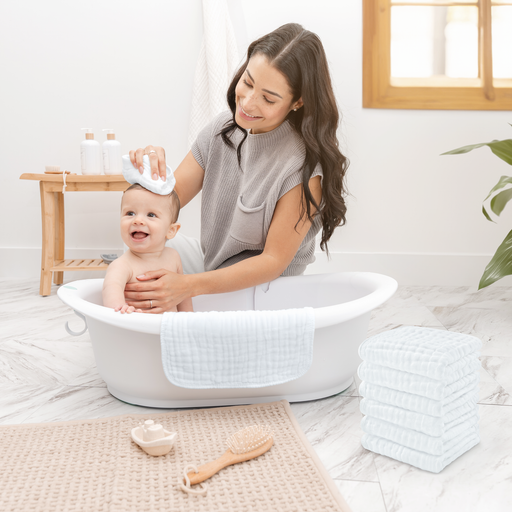 Muslin Washcloths by Comfy Cubs - White Washcloths Comfy Cubs