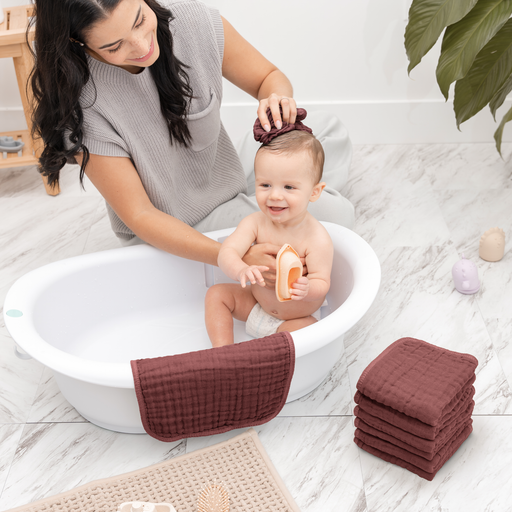 Muslin Washcloths by Comfy Cubs - Wine Washcloths Comfy Cubs