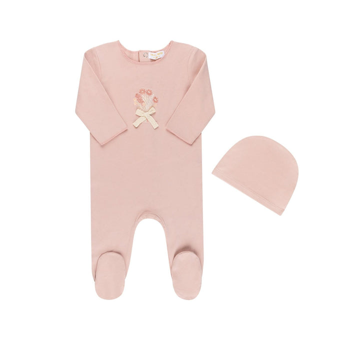 Embroidered Floral Footie & Hat rose 12-18 M (no Hat) Footie Only Baby & Toddler Tricot Bebe