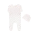 Ditsy Print Footie & Hat White Pink Baby & Toddler Tricot Bebe