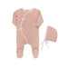 Waffle Kimono Footie & Hat Pink Footie only Baby & Toddler Tricot Bebe