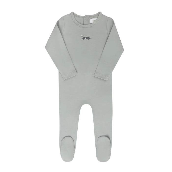 AURORA CLASSICS BABY BOY FOOTIE JERSEY COTTON RACE CAR COLLECTION BLUE FOOTIE AURORA