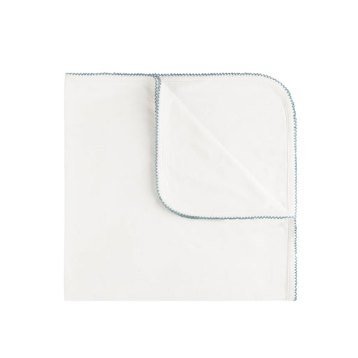 Embroidered Wagon Blanket white blue Baby & Toddler Tricot Bebe