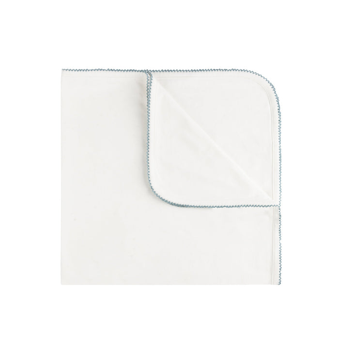 Embroidered Wagon Blanket white blue Baby & Toddler Tricot Bebe