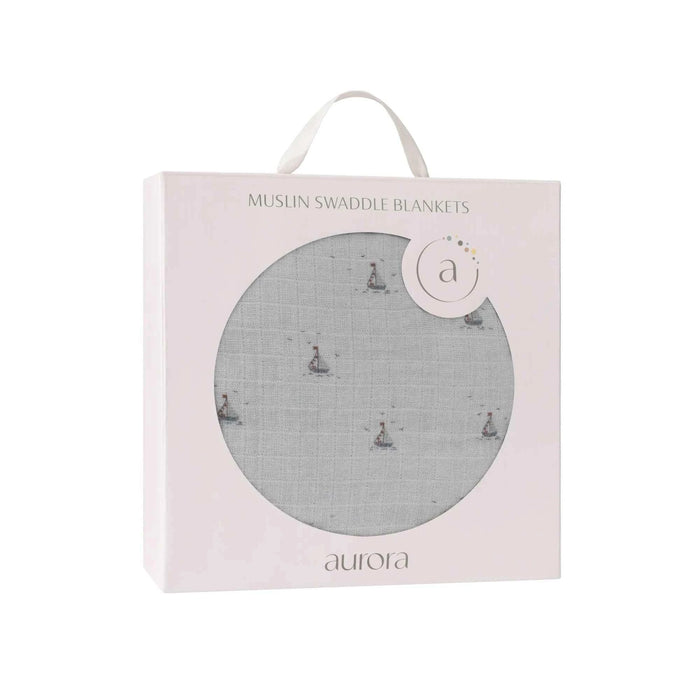 AURORA CLASSICS BABY BOY MUSLIN SWADDLE JERSEY COTTON NAUTICAL COLLECTION MUSLIN SWADDLE AURORA