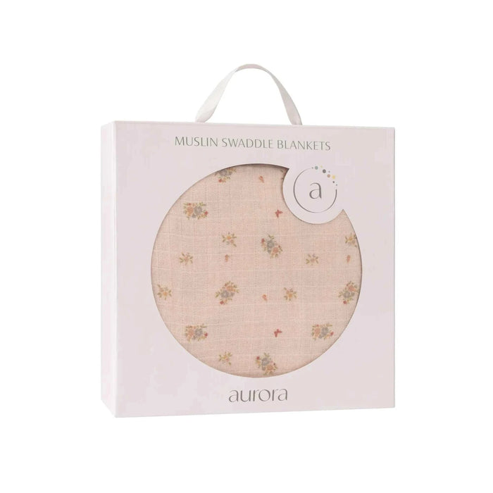 AURORA CLASSICS BABY GIRL MUSLIN SWADDLE JERSEY COTTON FLORAL PRINT COLLECTION MUSLIN SWADDLE AURORA