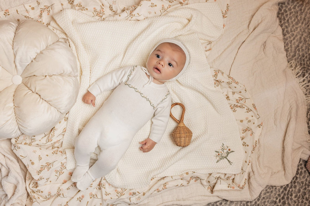 Knit Blanket Embroidered Baby & Toddler Tricot Bebe