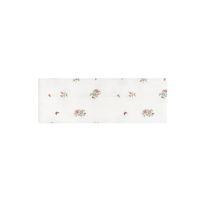 AURORA CLASSICS BABY GIRL SWEATBAND JERSEY COTTON FLORAL PRINT COLLECTION . IVORY PINK HEADBAND AURORA