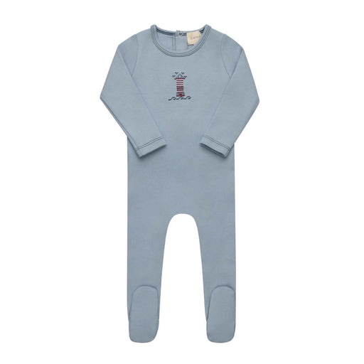 AURORA CLASSICS BABY BOY FOOTIE COTTON CROSSSTICH LIGHTHOUSE COLLECTION BLUE FOOTIE AURORA