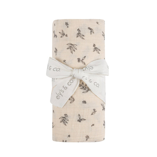 ELY`S & CO. BRUSHED COTTON -ELDERBERRY LEAF COLLECTION - MUSLIN SWADDLE