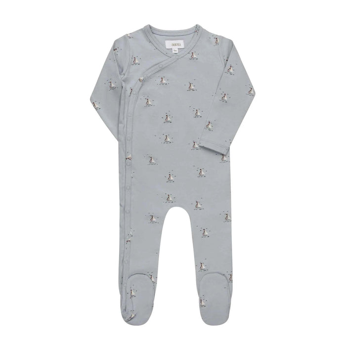 AURORA CLASSICS BABY BOY FOOTIE JERSEY COTTON NAUTICAL COLLECTION BLUE FOOTIE AURORA