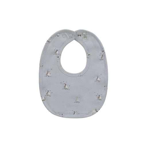 AURORA CLASSICS BABY BOY BIB - JERSEY COTTON NAUTICAL COLLECTION . BLUE BIB AURORA