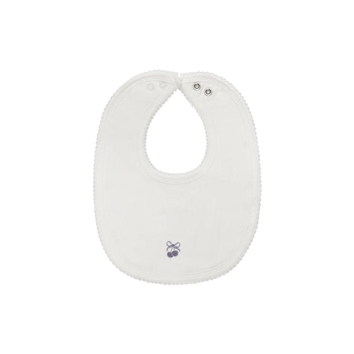 AURORA CLASSICS BABY GIRL BIB POINTELLE BOW PRINT COLLECTION . IVORY PINK BIB AURORA