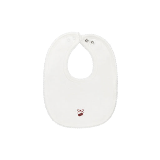 AURORA CLASSICS BABY GIRL BIB POINTELLE BOW PRINT COLLECTION . IVORY LILAC BIB AURORA