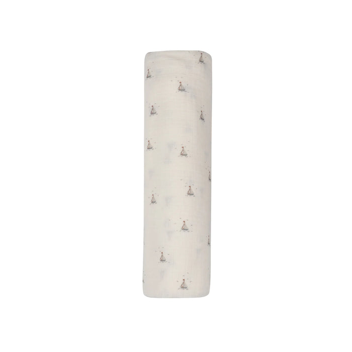 AURORA CLASSICS BABY BOY MUSLIN SWADDLE JERSEY COTTON NAUTICAL COLLECTION MUSLIN SWADDLE AURORA