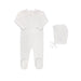 Waffle Knit Footie and Bonnet Ivory Girls Tricot Bebe