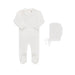 Waffle Knit Footie and Bonnet Ivory Boys Tricot Bebe