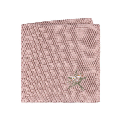 Knit Blanket Embroidered Mauve Baby & Toddler Tricot Bebe