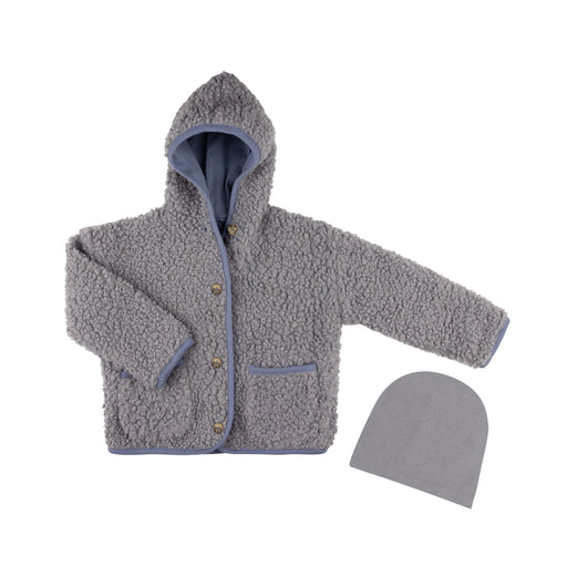 Sherpa Jacket and Hat Blue gray Tricot Bebe