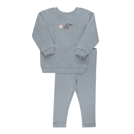 Embroidered Teapot Sweatshirt Set Blue Tricot Bebe