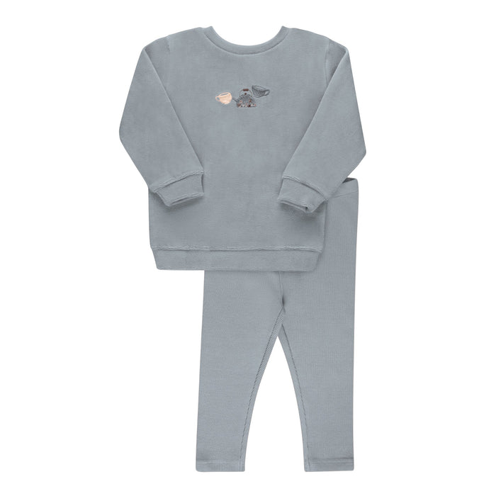 Embroidered Teapot Sweatshirt Set