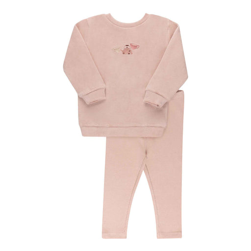 Embroidered Teapot Sweatshirt Set Pink Tricot Bebe