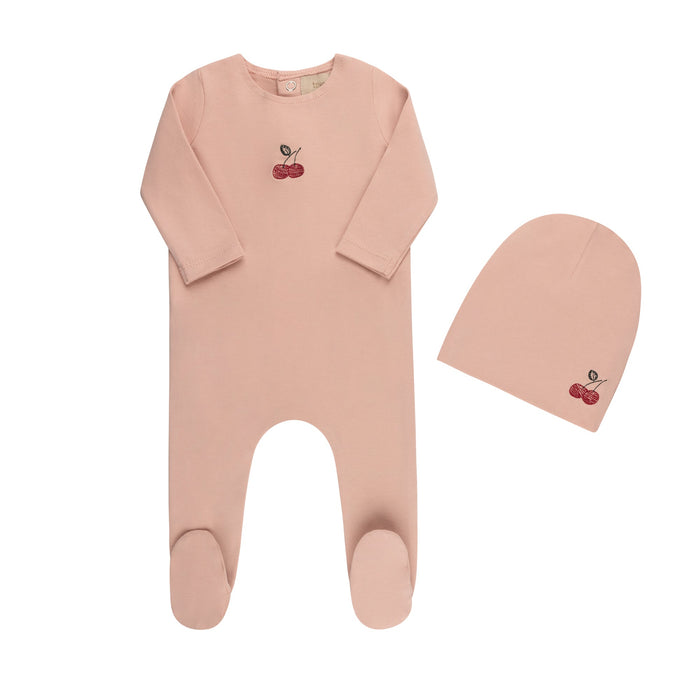 Embroidered Cherries/ Boat Layette Set Pink Cherry Blanket Tricot Bebe