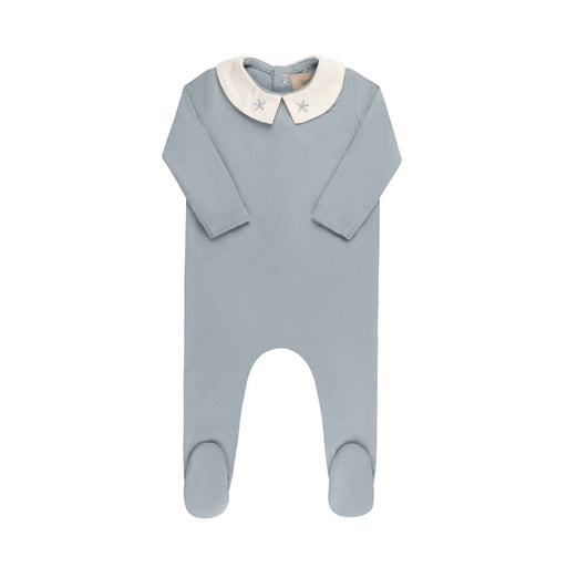 Embroidered Collar Footie & Hat Tricot Bebe