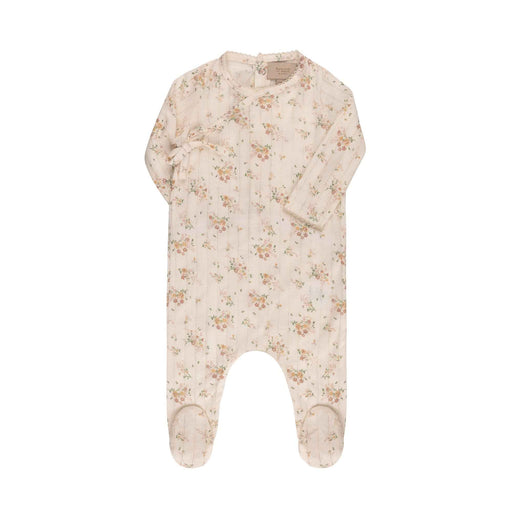 Ribbed Floral Print Kimono Footie & Hat Tricot Bebe