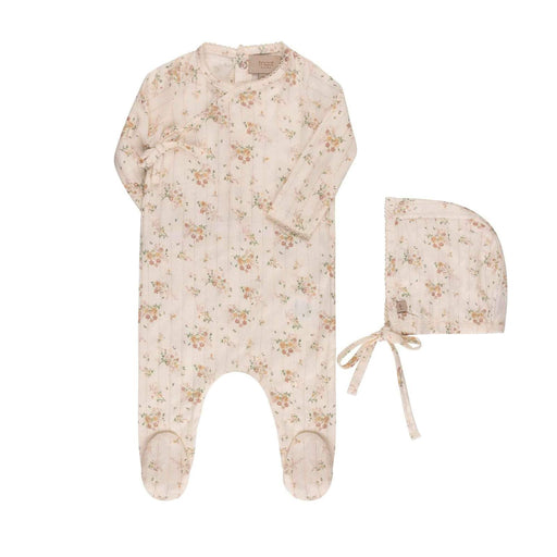 Ribbed Floral Print Kimono Layette Set Blanket Tricot Bebe