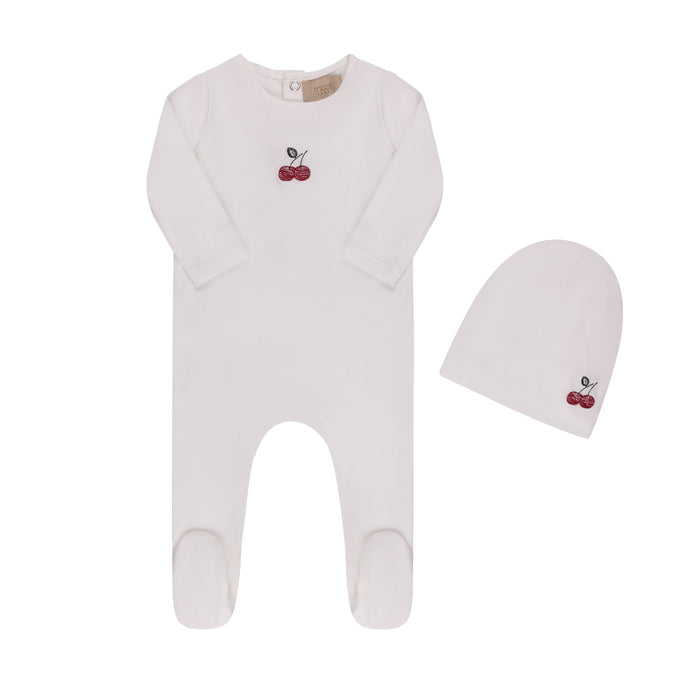 Embroidered Cherries/ Boat Layette Set Tricot Bebe